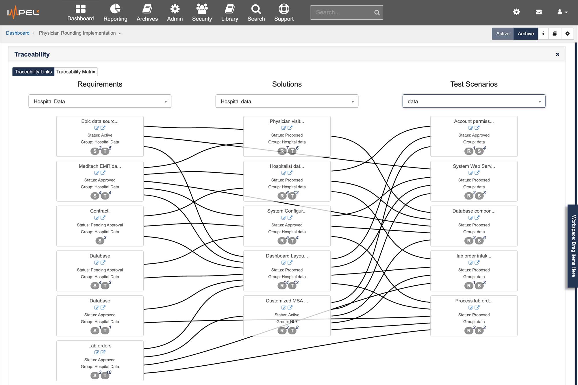 Built in traceability matrix